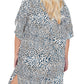 Raisins Curve Women's Animal Print Stretch Cold Shoulder Ladder Insets Deep V Neck Kenya Tranquilo Swimsuit Cover up White Size 1X