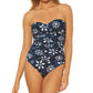 Bleu Rod Beattie Women's Printed Bandeau One Piece Swimsuit Blue