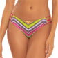 Becca by Rebecca Virtue Women's Reversible Hipster Bikini Bottom Multi Stripes Size Small
