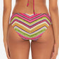 Becca by Rebecca Virtue Women's Reversible Hipster Bikini Bottom Multi Stripes Size Small