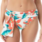 Vince Camuto Women's Floral Print Belted Bikini Bottoms Swimsuit White Size Small