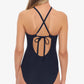 Salt + Cove Junior's Crochet One Piece Swimsuit Swimsuit Black Size X-Small