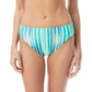 Vince Camuto Women's Swim Striped Pull on Reversible High Leg Swimsuit Bottom Blue Size Medium