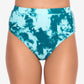 Salt + Cove Women's High Waist Moderate Bikini Swim Bottom Green Size Large