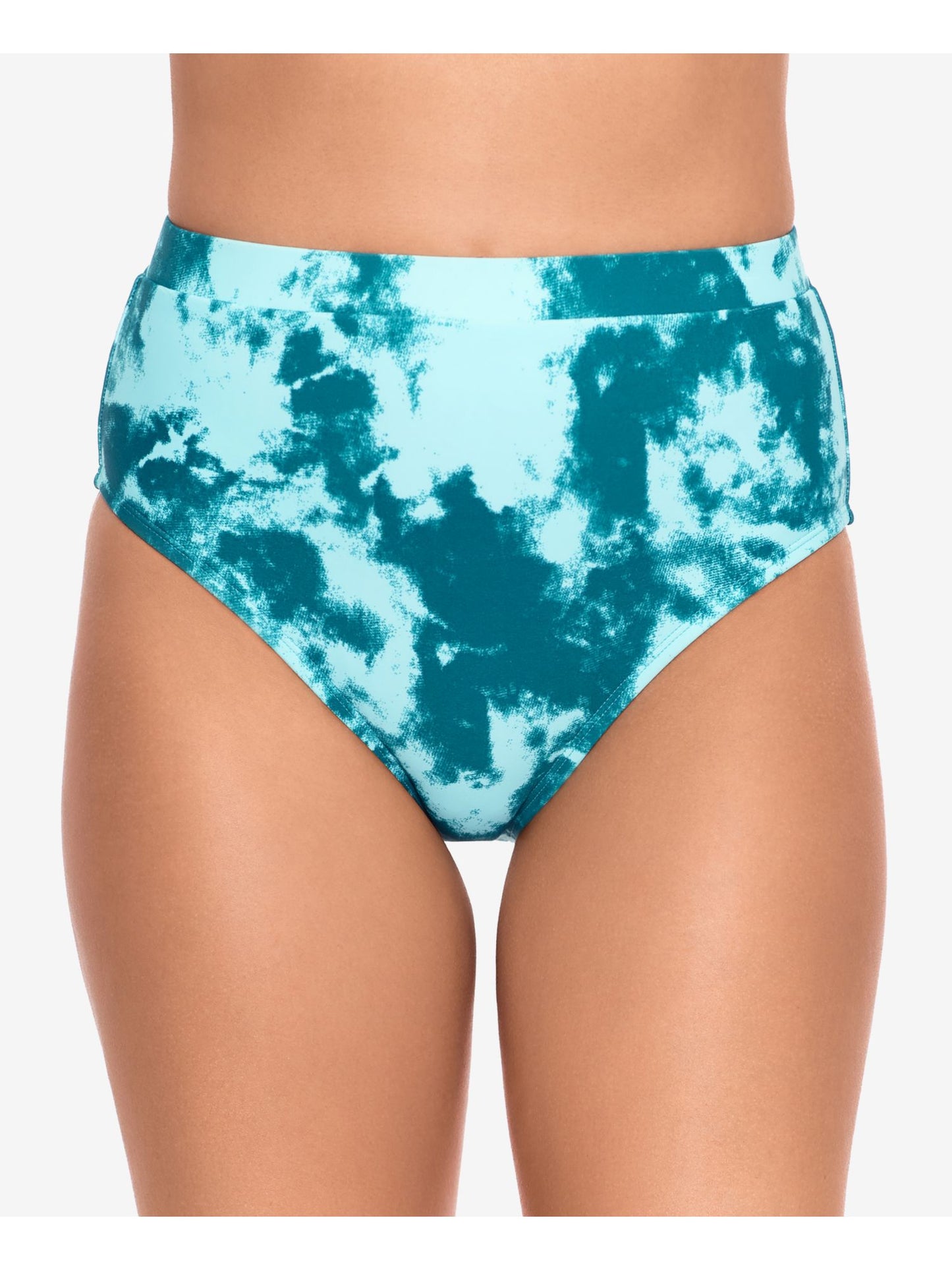 Salt + Cove Women's High Waist Moderate Bikini Swim Bottom Green Size Large