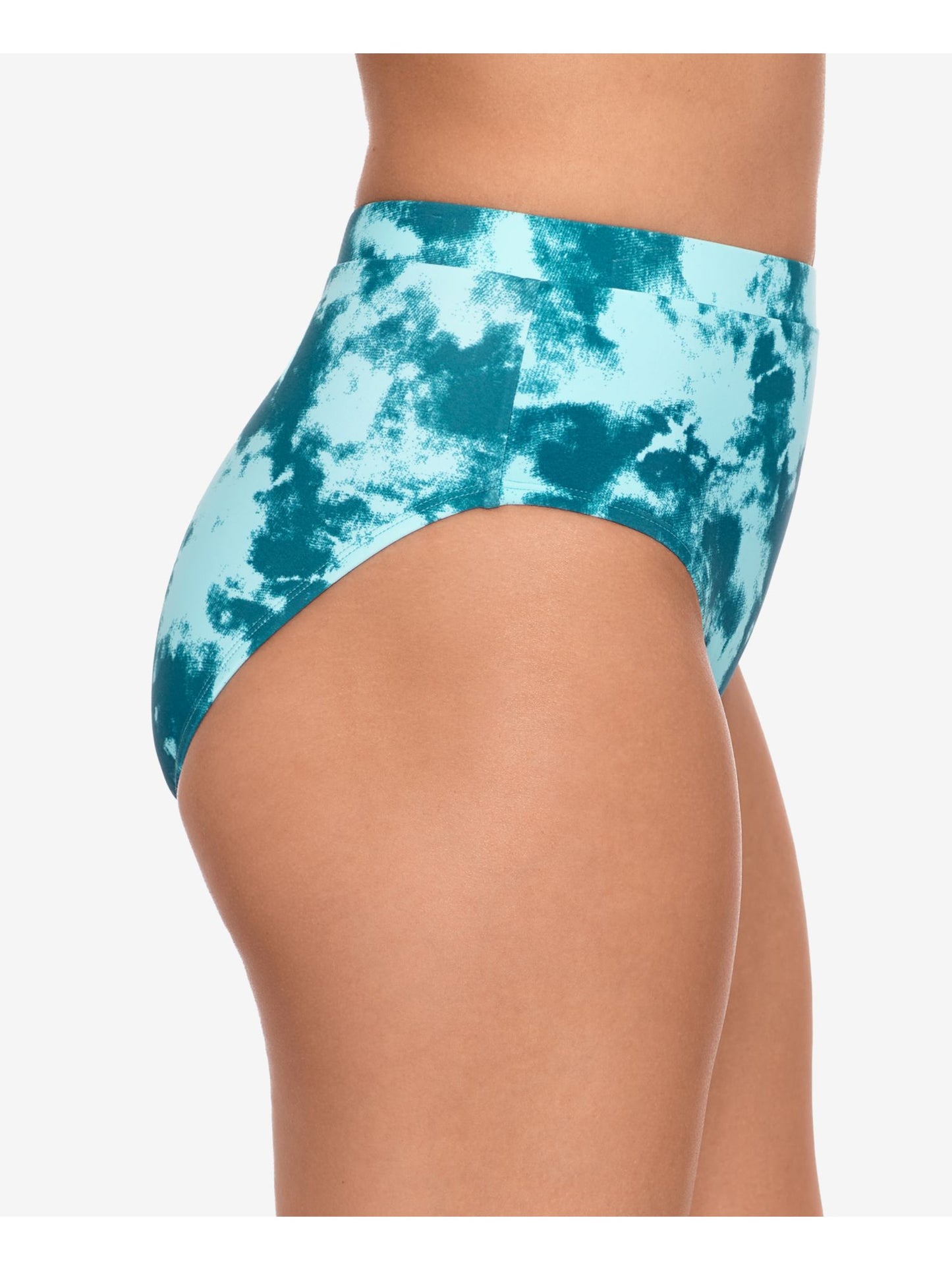 Salt + Cove Women's High Waist Moderate Bikini Swim Bottom Green Size Large