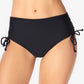 Swim Solutions Women's Adjustable Ruched Brief Bottoms Swimsuit Black Size 12