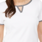 Karen Scott Women's Contrast Trim Keyhole Top White Size Medium