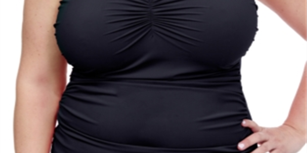 Gottex Women's Solid Tankini Swim Top Black Size 16W