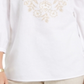 Charter Club Women's Metallic Embroidery Linen Blend Tunic White Size Small
