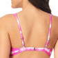 California Waves Women's Tie Dye Stretch Cinch Front Scoop Neck Adjustable Tie Bralette Swimsuit Top Pink Size Small