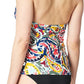 Anne Cole Women's Watercolor Paisley Front Ring Halter Tankini Top for Ladies Multi Print Size Medium