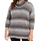 Style & Co.Women's Stretch Textured Ombre Long Sleeve Cowl Neck Sweater Black Size 1X