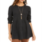 Style & Co Women's Mixed-Stitch Tunic Sweater Gray Size Petite L