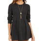 Style & Co Women's Knit Mixed Stitch Tunic Black Size X-Small