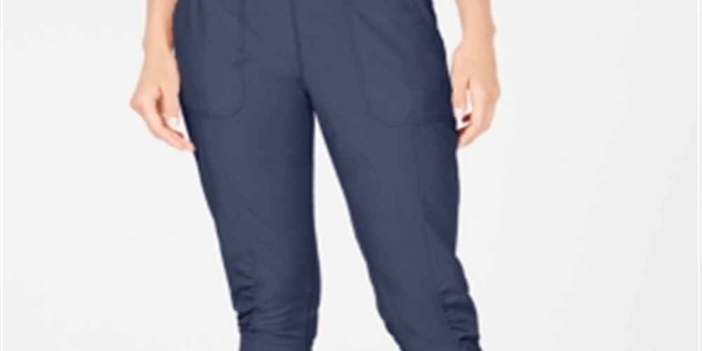 Calvin Klein  Women's Cuffed Drawstring Capri Pants Grey Size L