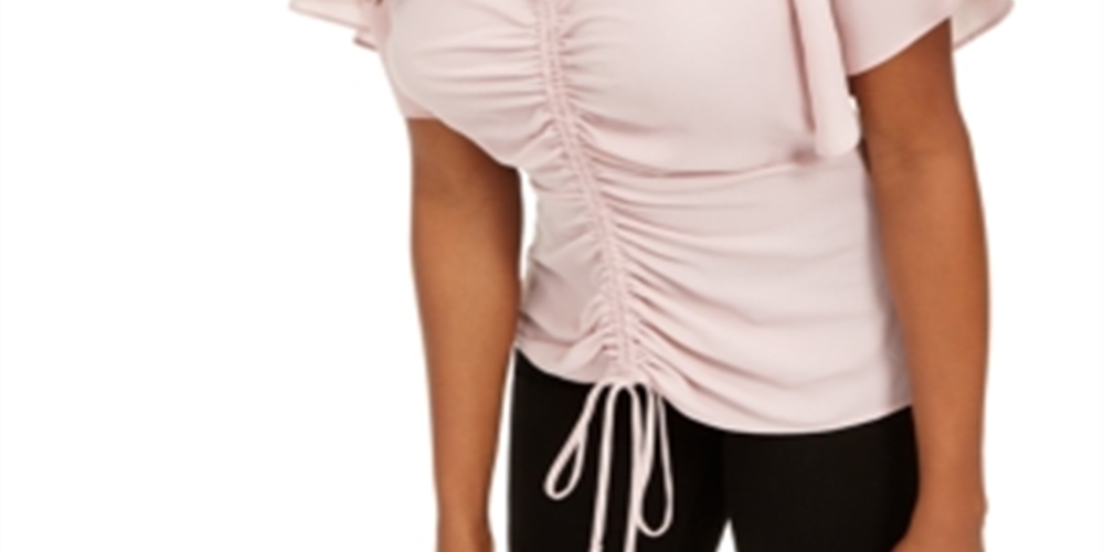 INC International Concepts Women's Ruched Front Top Pink Size Petite Large