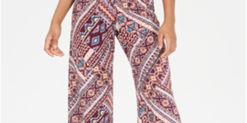 Be Bop Junior's Geo Printed Soft Palazzo Pants Red Size X-Smalll