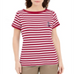 Karen Scott Women's Striped Anchor Top Red Size Large