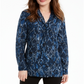 Nine West Women's Tie Neck Tunic Blouse Blue Size Medium