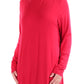 JM Collection Women's Turtleneck Swing Hem Casual Top Red Size Large