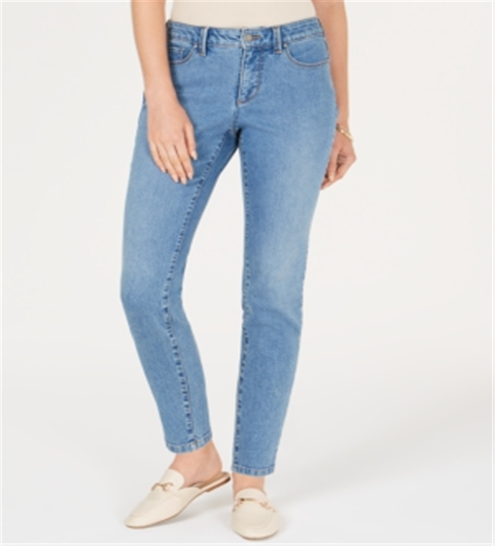 Charter Club Women's Bristol Skinny Ankle Jeans Blue Size 10 Petite