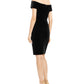 Calvin Klein Women's Spaghetti Strap Off Shoulder Above the Knee Sheath Cocktail Dress Black Size 12
