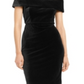 Calvin Klein Women's Spaghetti Strap Off Shoulder Above the Knee Sheath Cocktail Dress Black Size 12