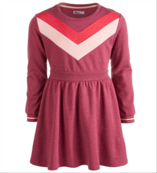 Epic Threads Big Girl's Chevron Sweatshirt Dress Red Size X-Large