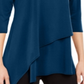 Alfani Women's Asymmetrical Hem 3/4 Sleeve Top Blue  Size XX-Large