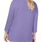 Karen Scott Women's Plus Blouse Cotton Crochet Purple Size 0X