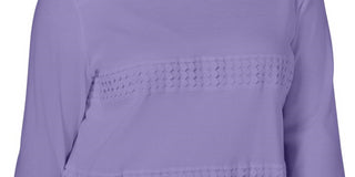 Karen Scott Women's Plus Blouse Cotton Crochet Purple Size 0X