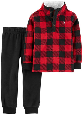 Carter's Toddler Boy's 2 pc Plaid Pant Set Red Size 4T