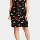 Ralph Lauren Women's Ruched Floral Cap Sleeve V Neck Knee Length Sheath Wear to Work Dress Black Size 0