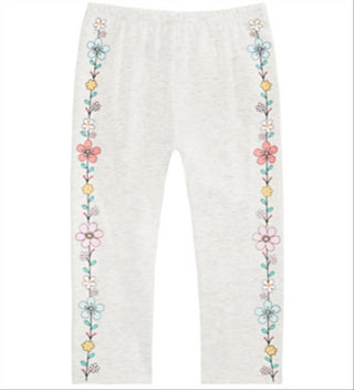 First Impressions Baby Girl's Flower Border Pants Gray Size 12MOS