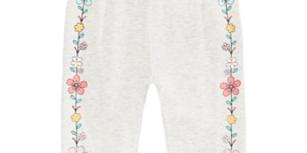 First Impressions Baby Girl's Flower Border Pants Gray Size 12MOS