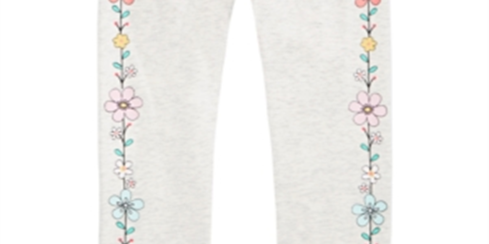 First Impressions Baby Girl's Flower Border Pants Gray Size 12MOS