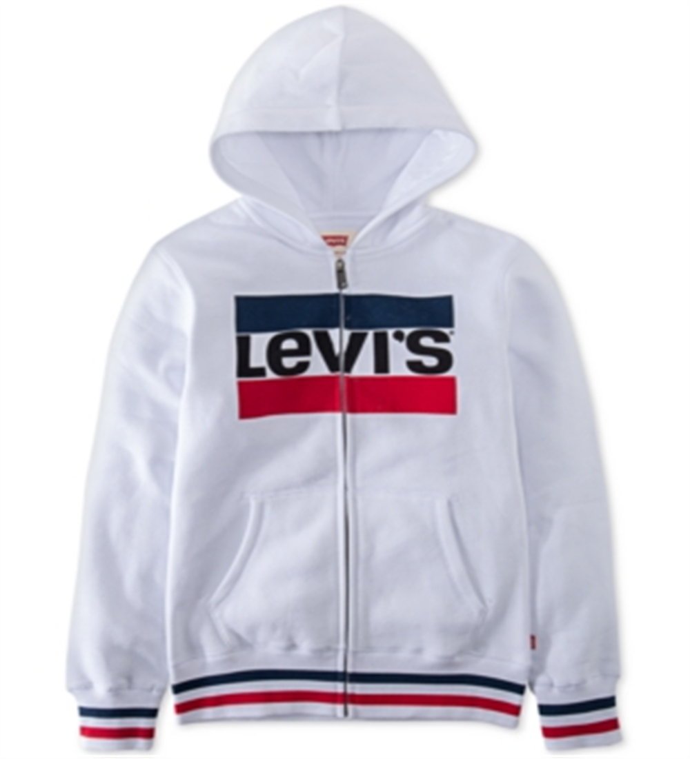 Levi's Little Boy's Sportswear Logo Fleece Full Zip Hoodie White Size 5