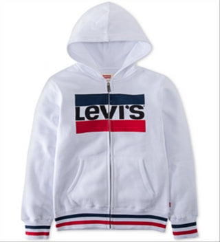 Levi's Little Boy's Sportswear Logo Fleece Full Zip Hoodie White Size 5