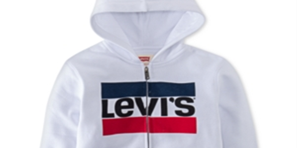Levi's Little Boy's Sportswear Logo Fleece Full Zip Hoodie White Size 5