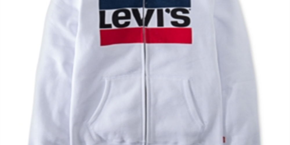 Levi's Little Boy's Sportswear Logo Fleece Full Zip Hoodie White Size 5