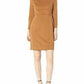 Anne Klein Women's Long Sleeve Short Sheath Dress Brown Size 12