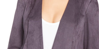 Anne Klein Women's Long Sleeve Open Cardigan Sweater Gray Size X-Small