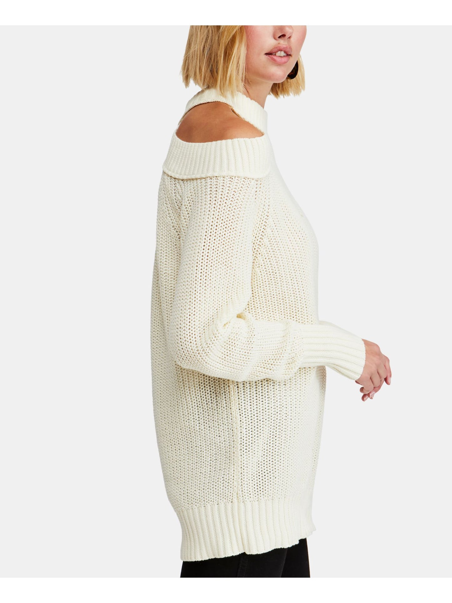 Free People Women's Long Sleeve Mock Sweater White Size X-Small