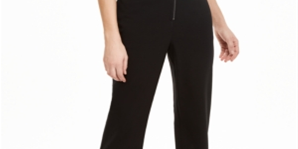 Danielle Bernstein Women's Pants Stretch Zip up O Ring Black Size 4