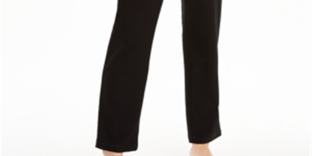 Danielle Bernstein Women's Pants Stretch Zip up O Ring Black Size 4