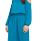 Alfani Women's Smocked Cold Shoulder Dress Blue Size Medium