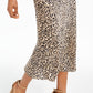 French Connection Women's Leopard Print Slip MIDI Skirt Brown Size 6