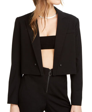 Danielle Bernstein Women's Cropped Blazer Black Size X-Large