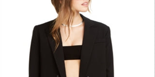 Danielle Bernstein Women's Cropped Blazer Black Size X-Large